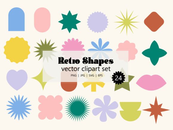 Download Retro Shapes Colorful Geometric Icons - Geometric Collection