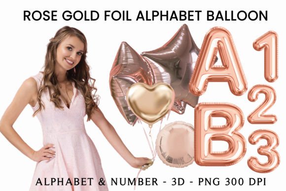 Download Rose Gold Foil Alphabet Balloon - Rose gold foil Collection