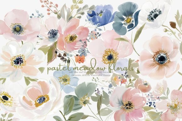 Download Pastel Floral Clipart Set - Pastel Collection