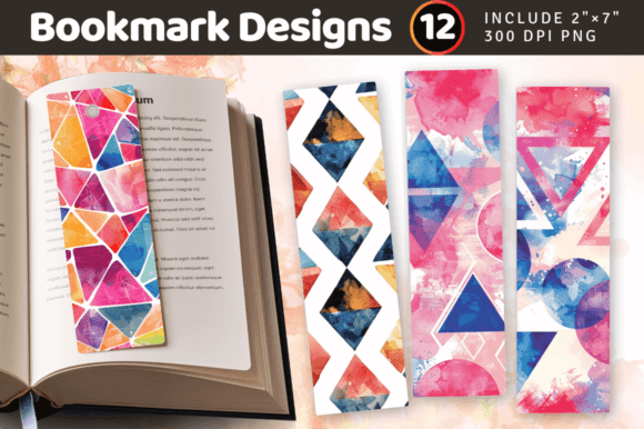 Download Watercolor Geometric Shapes PNG Bookmark - Geometric Collection