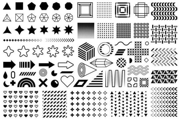 Download Black Memphis Set, Geometric Designs - Geometric Collection