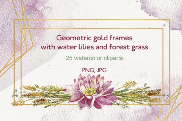 Download 25 Geometric Frames with Water Lilies - Geometric Collection