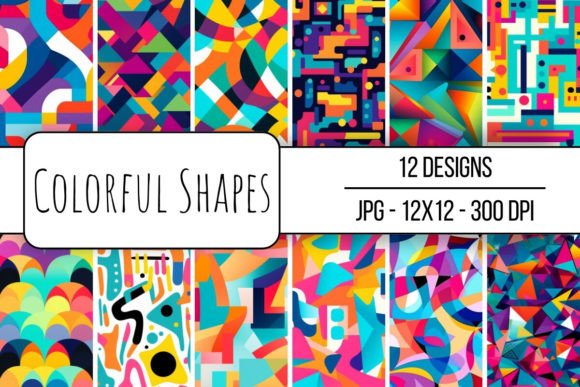 Download Colorful Shapes Seamless Pattern - Colorful shapes Collection